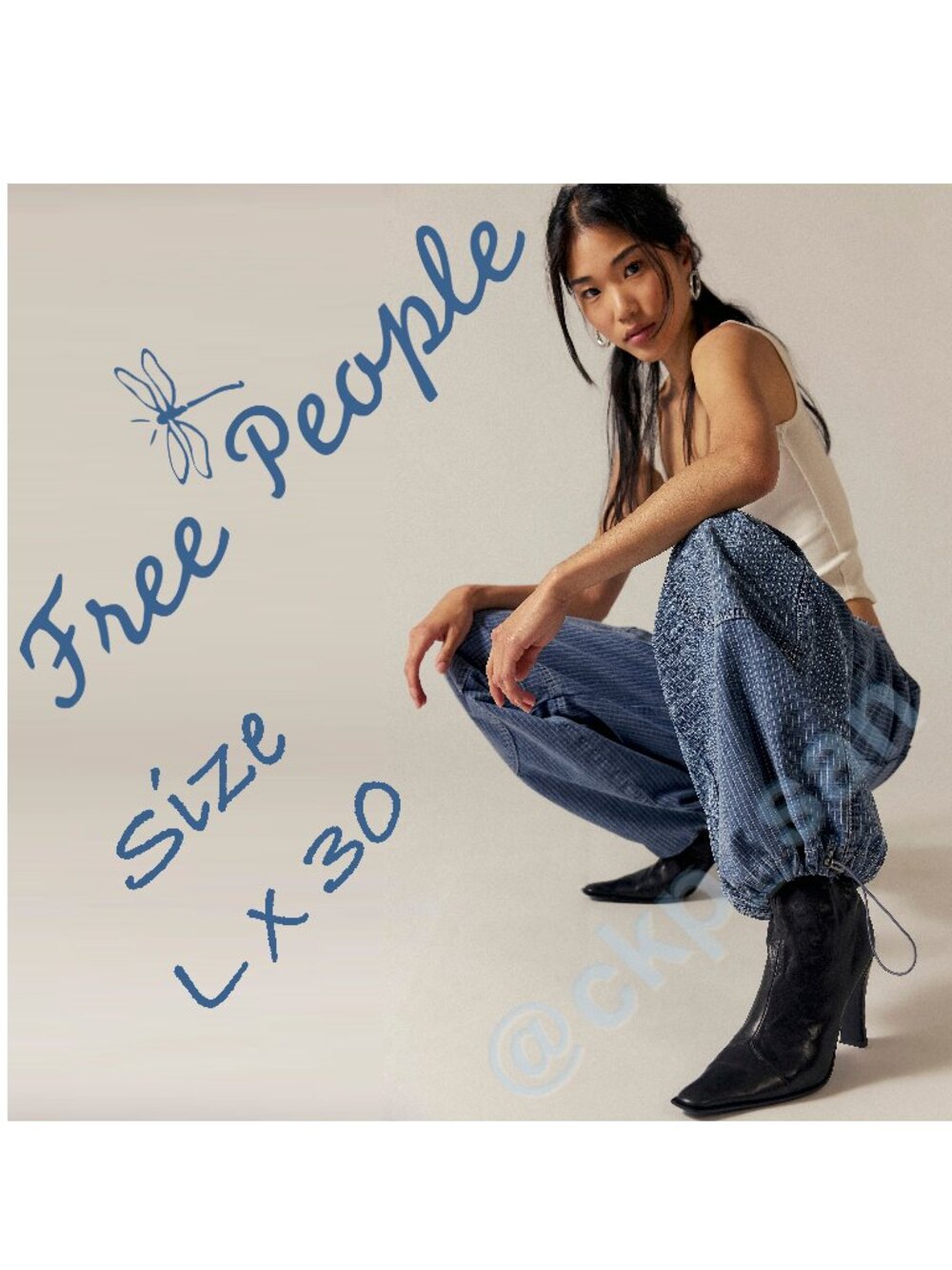NWOT Free People Atlas Parachute Jeans Sz L